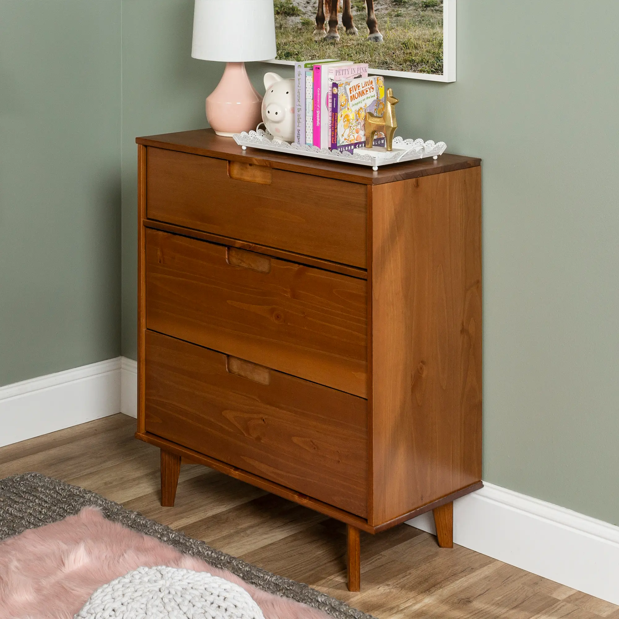 BR3DSLDRCA Sloane Mid Century Modern Caramel Brown 3-Drawer Dresser-2
