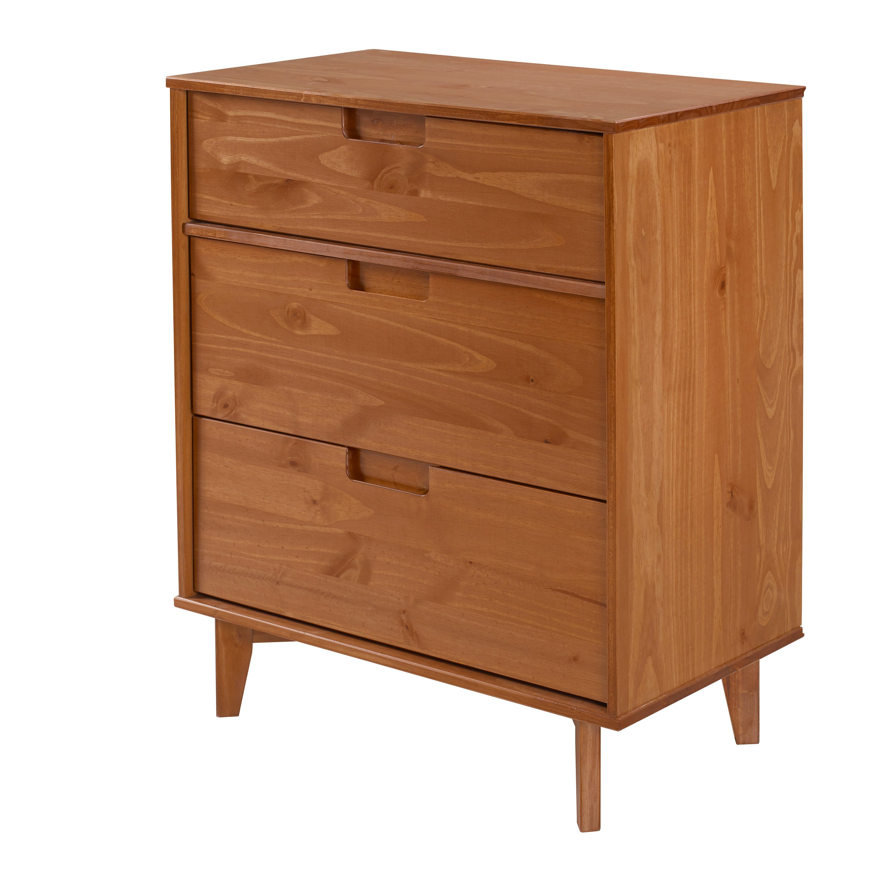 BR3DSLDRCA Sloane Mid Century Modern Caramel Brown 3-Drawer Dresser-4