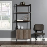 Weathered Gray 72 inch Gray Ladder Bookcase - Arlo-2