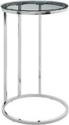 Glass and Chrome Side Table - C-Shape