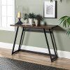 Industrial 46 inch Dark Walnut Entryway Table - Metal Wrap