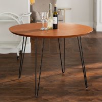 Mid Century Brown 45 Inch Round Dining Room Table