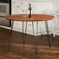 Mid Century Brown 45 Inch Round Dining Room Table-2