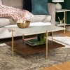 Mid Century Marble and Gold Coffee Table - Simone