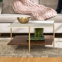 Mid Century Marble and Gold Coffee Table - Simone-2