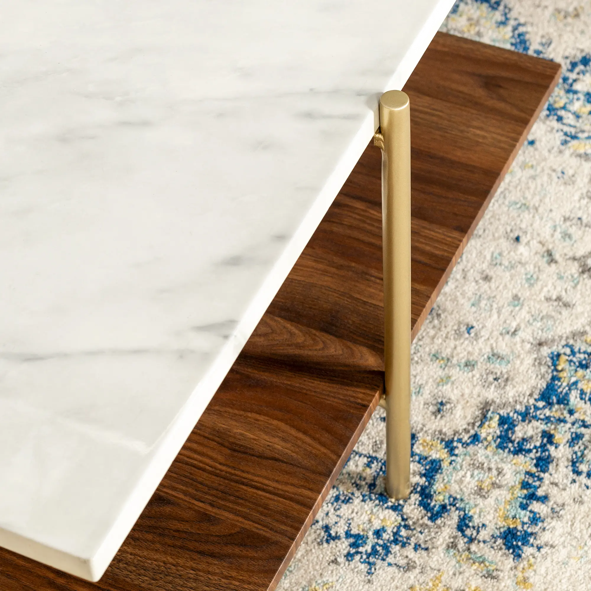 AF32SSQCTMGD Mid Century Marble and Gold Coffee Table - Simone-3