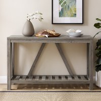 Rustic Gray Entryway Table - A-Frame