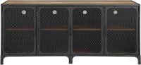 Industrial 60 inch Rustic Oak and Mesh TV Stand - Mesh-3