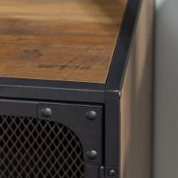 Industrial 60 inch Rustic Oak and Mesh TV Stand - Mesh-4