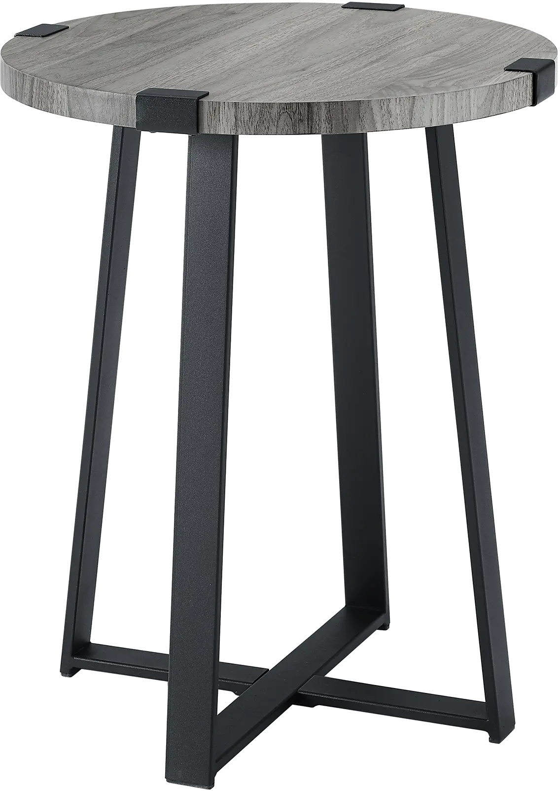 AF18MWSTSG Slate Gray Rustic Side Table - Metal Wrap-3