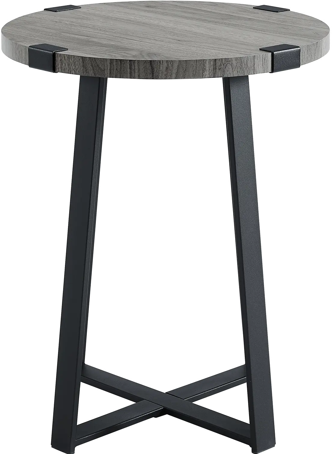 AF18MWSTSG Slate Gray Rustic Side Table - Metal Wrap-4