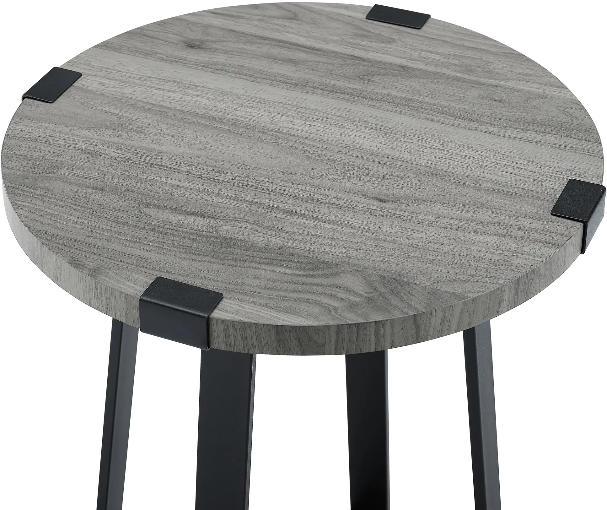 AF18MWSTSG Slate Gray Rustic Side Table - Metal Wrap-5