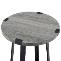 Slate Gray Rustic Side Table - Metal Wrap-5