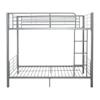 Modern Silver Metal Twin-over-Twin Bunk Bed-2