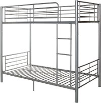 Modern Silver Metal Twin-over-Twin Bunk Bed-5