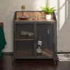 BU33SOIBCRO Avery Rustic Oak 33 Inch Bar Cabinet - Walker Edison