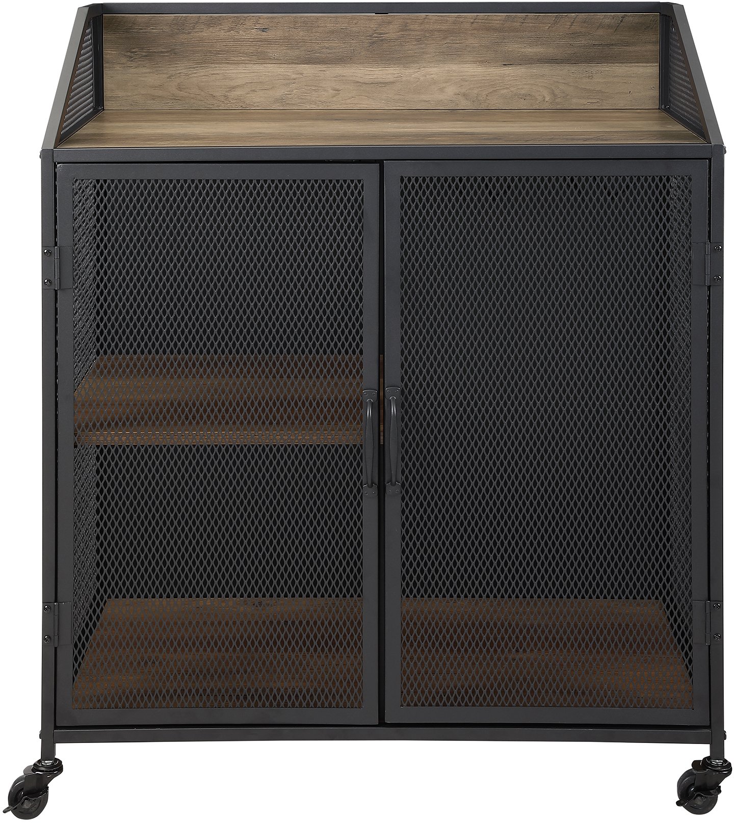 BU33SOIBCRO Industrial 33 Inch Rustic Oak Bar Cabinet-4