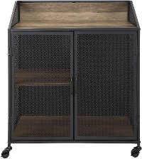 Industrial 33 Inch Rustic Oak Bar Cabinet-4