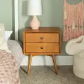 BR25MC2DCA Rosie Mid Century Modern Caramel 2-Drawer Nightstand - Walker Edison