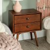 Mid Century Modern Walnut Brown Nightstand