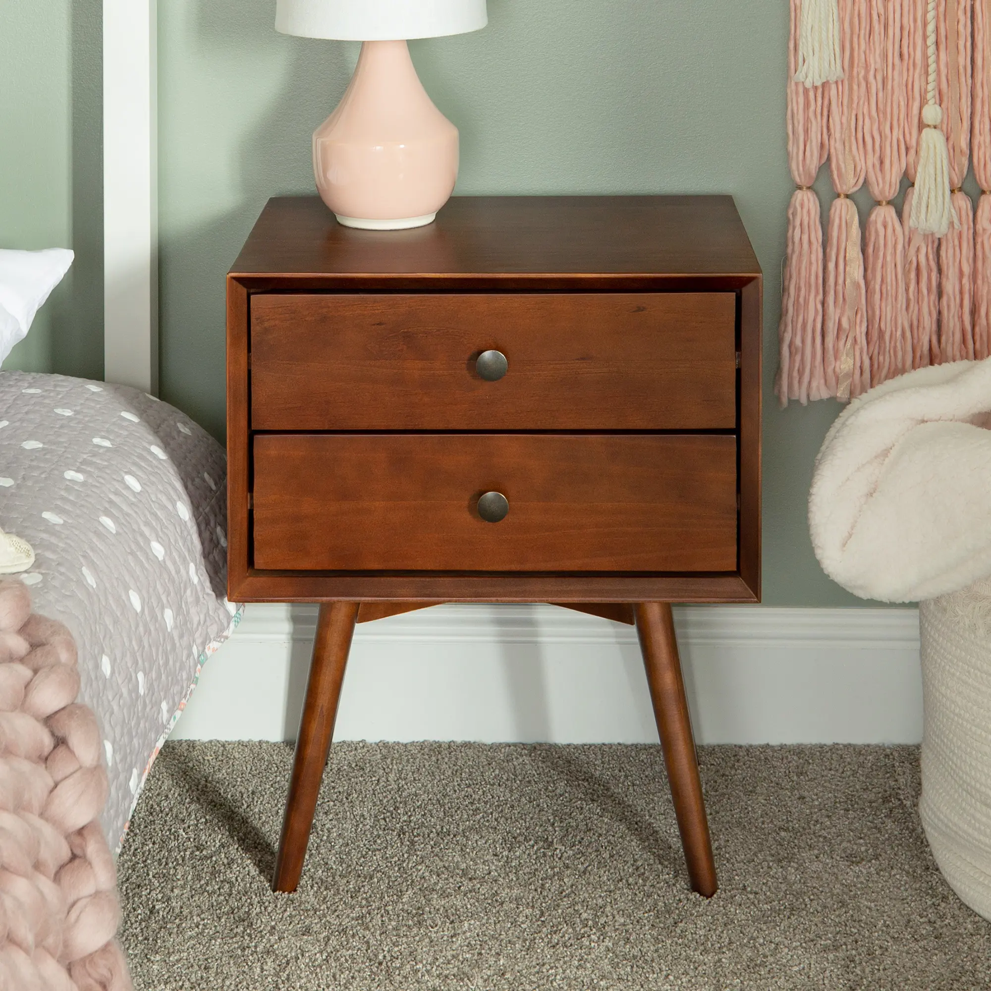 BR25MC2DWT Mid Century Modern Walnut Brown Nightstand-2
