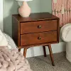 BR25MC2DWT Rosie Mid Century Modern Walnut 2-Drawer Nightstand - Walker Edison