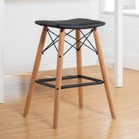 Mid Century Modern 26 Inch Black Counter Height Stool-2