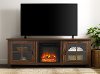 Dark Walnut 70 Inch Fireplace TV Stand