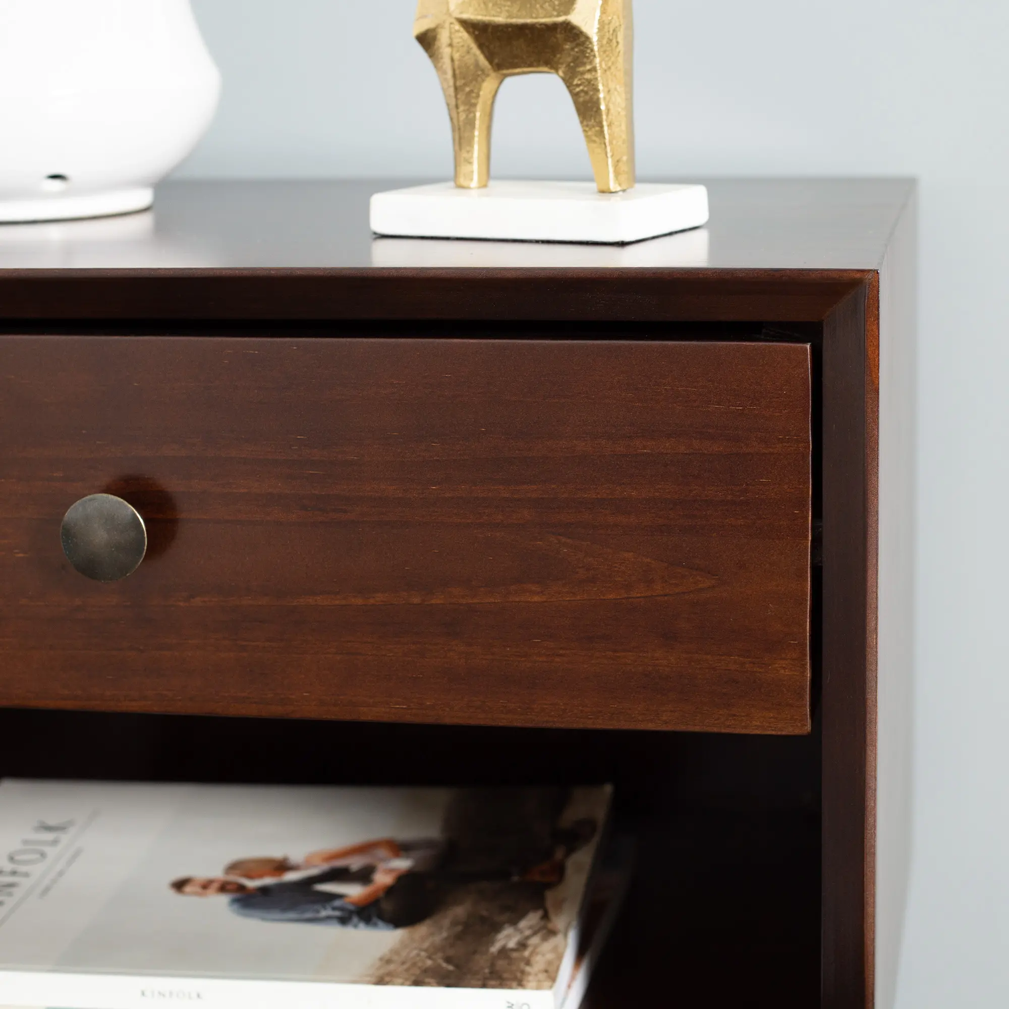 BR25MC1DWT Mid Century Walnut Brown 1-Drawer Nightstand-3