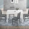 TW485PCWG Modern White and Gray 5 Piece Dining Room Set - Walker Edison