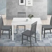 TW485PCWG White and Gray 5 Piece Dining Room Set