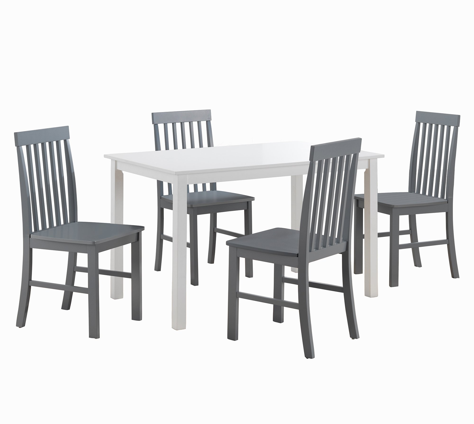 TW485PCWG White and Gray 5 Piece Dining Room Set-2