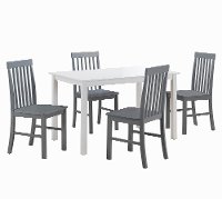 White and Gray 5 Piece Dining Room Set-2