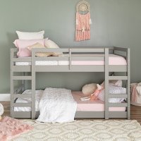 Contemporary Gray Twin-over-Twin Low Bunk Bed-2