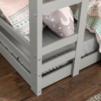 Contemporary Gray Twin-over-Twin Low Bunk Bed-3