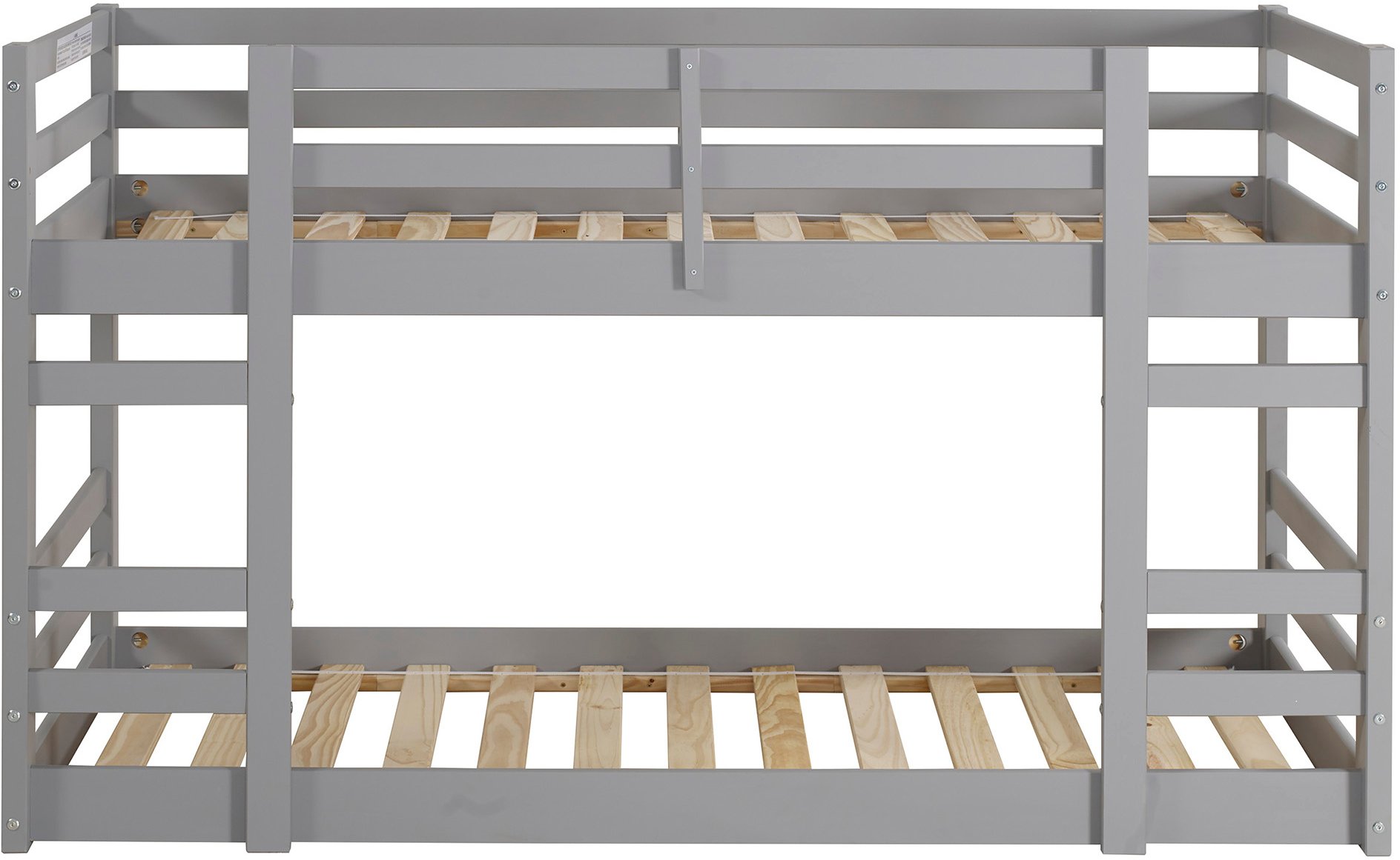 BWJRTOTGY Contemporary Gray Twin-over-Twin Low Bunk Bed-4