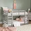 BWJRTOTGY Gray Low Twin-over-Twin Bunk Bed - Walker Edison