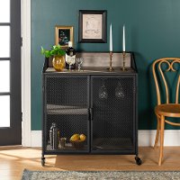 Industrial Gray 33 Inch Bar Cabinet