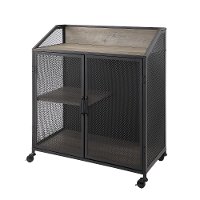 Industrial Gray 33 Inch Bar Cabinet-4