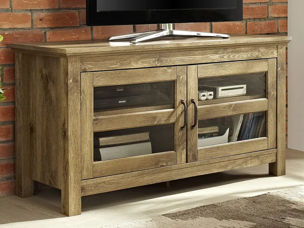 WQ44CFDBW Rustic 44 inch Barnwood TV Stand - Coronado-1