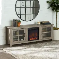 W70FPSCGW Contemporary 70 Inch Gray Fireplace TV Stand