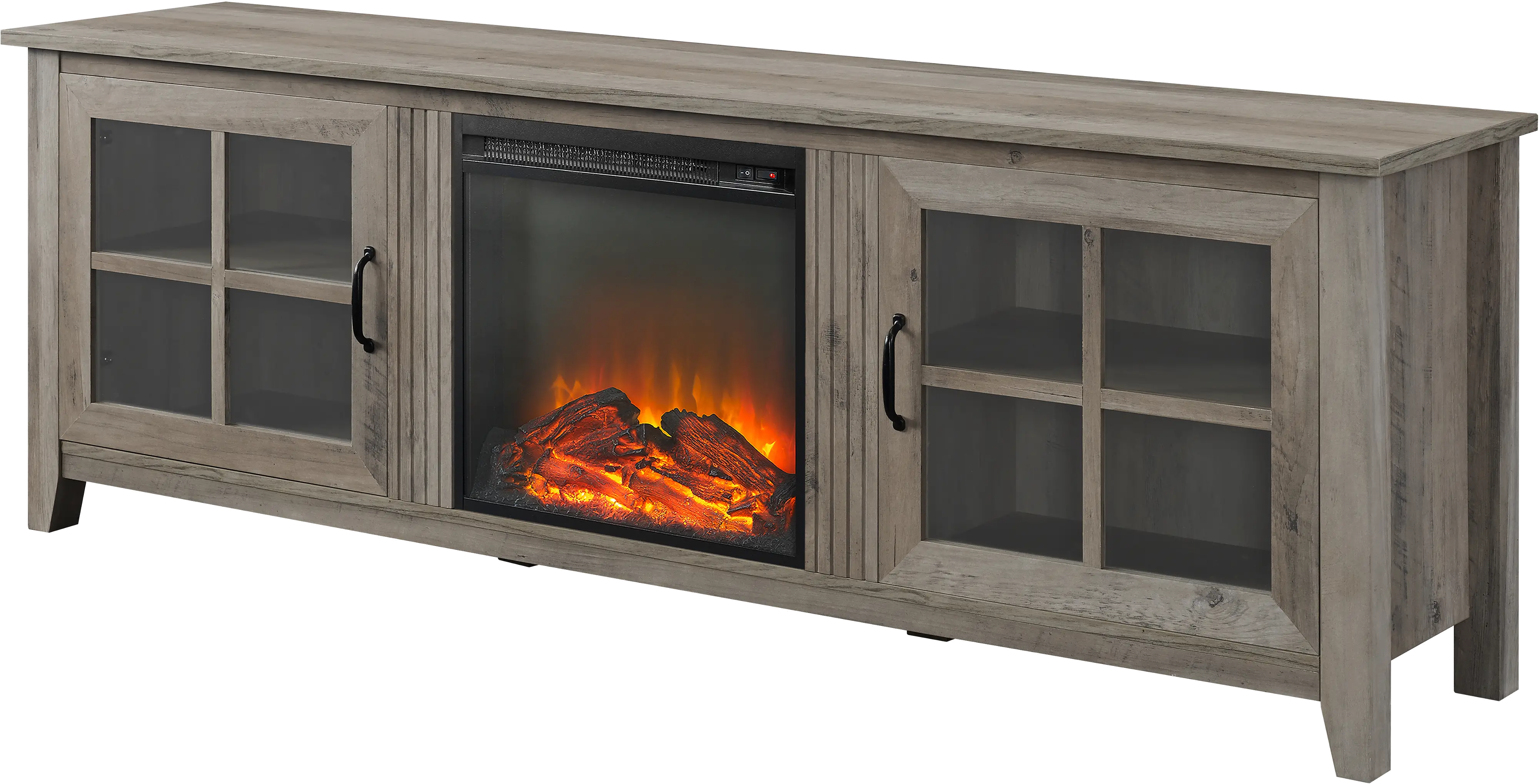 W70FPSCGW Contemporary 70 Inch Gray Fireplace TV Stand-3