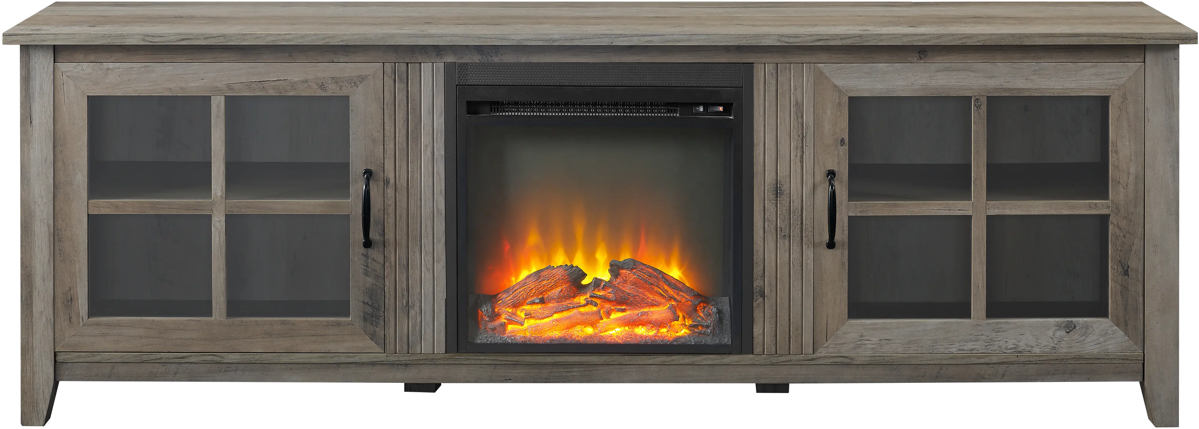 W70FPSCGW Contemporary 70 Inch Gray Fireplace TV Stand-4