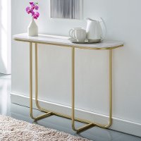 Marble and Gold Glam Entry Table - Harley