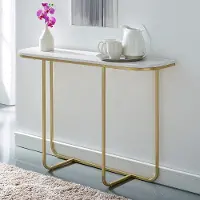 AF44HARETWM Marble and Gold Glam Entry Table - Harley