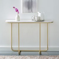 Marble and Gold Glam Entry Table - Harley-2