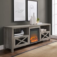 W70FPABGW Rustic 70 inch Farmhouse Fireplace TV Stand - Abilene