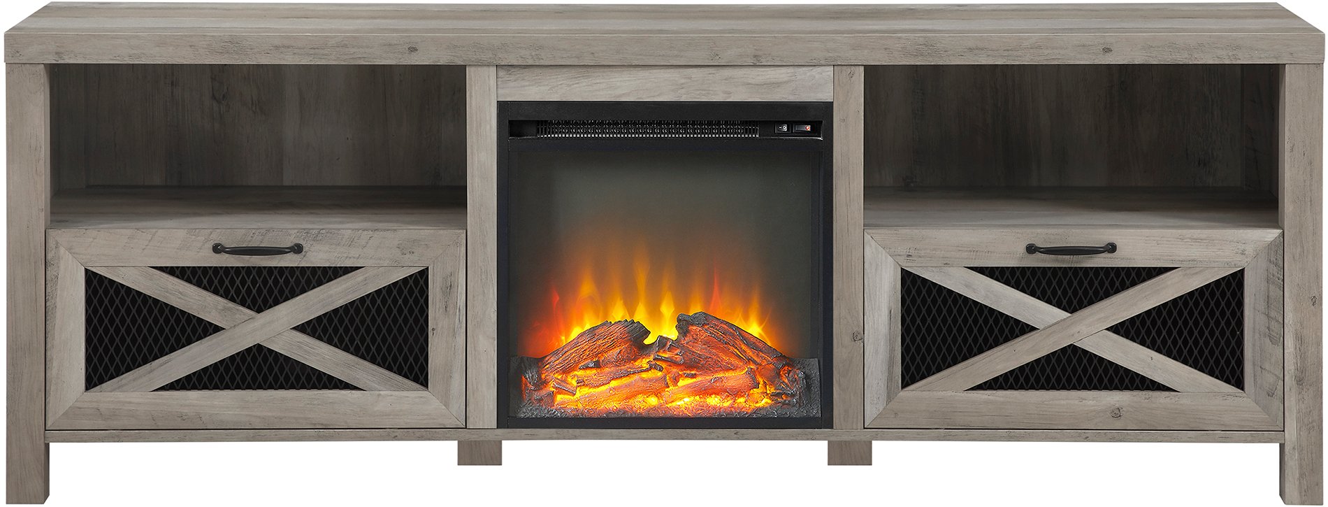W70FPABGW Rustic 70 inch Farmhouse Fireplace TV Stand - Landolynn-2