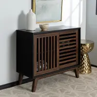 AF36SSDSB Mid Century Walnut 36 inch TV Stand