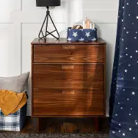 BR3DSLDRWT Sloane Mid Century Modern Walnut Brown 3-Drawer Dresser